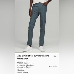 Lululemon ABC Slim Pant 33-30